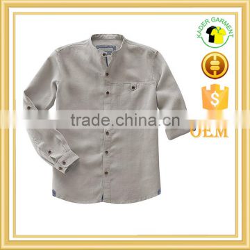 mens mandarin collor linen cotton blend shirt
