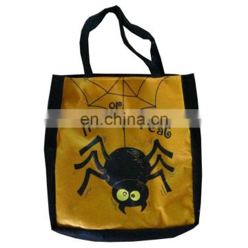 Yellow halloween spider plush candy bag plush toy for children gift