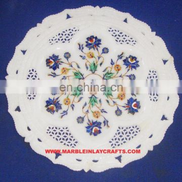 Marble Flower Work Inlay Plate