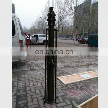 12m manual extending crank telescoping mast pole for monitoring 15 kg payload