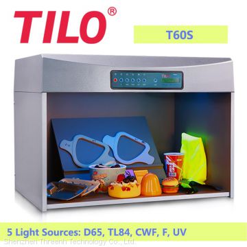 TILO T60S 5 Light Sources Booth for Product Color Assessment Upgraded Metal Plate No Light Leakage