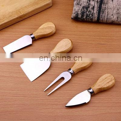 4pcs/set Cheese Useful Tools Set Oak Handle Knife Fork Shovel Kit Graters For Cutting Baking Chesse Board Sets ZA1200