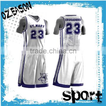 Custom design cheap white basketball jersey basketball team uniforms