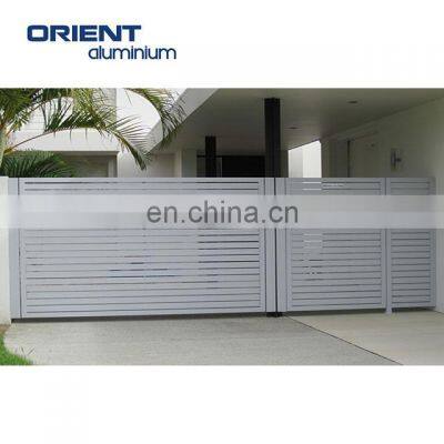 Hottest sale wood grain aluminium slat fence gate