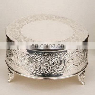 silver plated shiny wedding cake stand