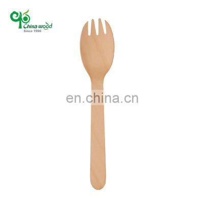 Yada Biodegradable Natural Small Custom Disposable Wooden Spoon Fork 160mm Disposable Wooden Sporks