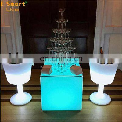 plastic nightclub bars LED Ice Bucket Color Changing Square Bar Cooler Champagne Wine Drinks Beer Bucket