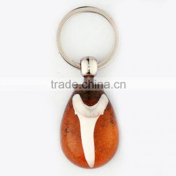 New design keychain with PVC shark tooth