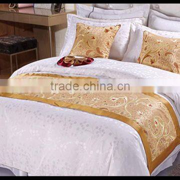 fancy gold color 100% polyester bed throw and cushion cover