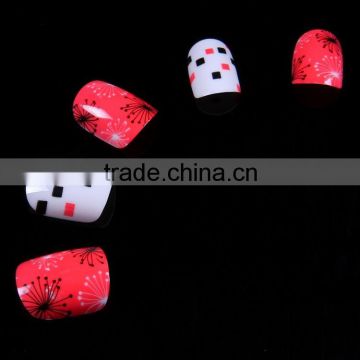 Dandelion designed artificial nail tips from fashion art nail factory