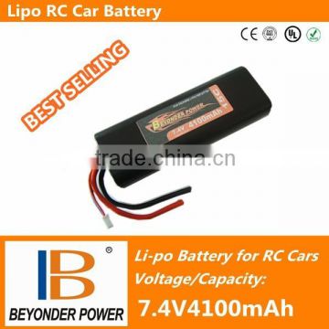 High discharge rate rechargeable battery for toy car, 7.4V4100mAh polymer battery