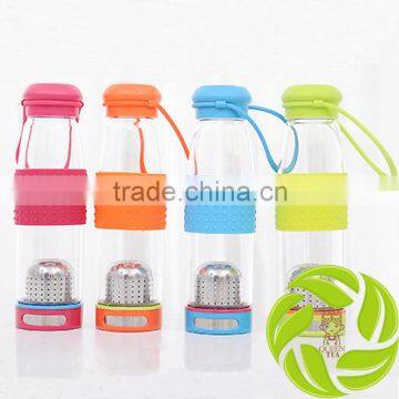Hot selling 500ml Glass bottle heat resistand 16.89oz tea bottle wholesale Chinese tea bottle glass infuser water bottle