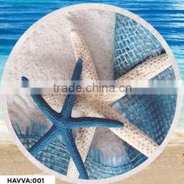 Donut Shaped Wholesale 150 cm Customized Round Beach Towel with Tassels