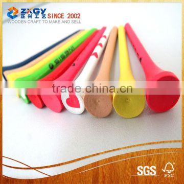 high quality colorful wooden golf tee, wholesales