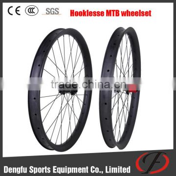 Dengfu 27.5er 25mm Wide Carbon wheels For Mountain Bicycle/Bike Clincher Rim Wheels With D711/D712 Disc Hubs