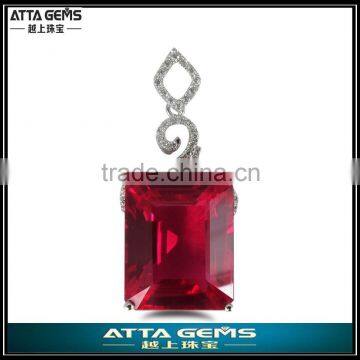 professional emerald cut square ruby corundum