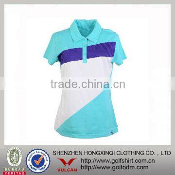 Ladies contrast fitting sports polo t shirt short sleeve