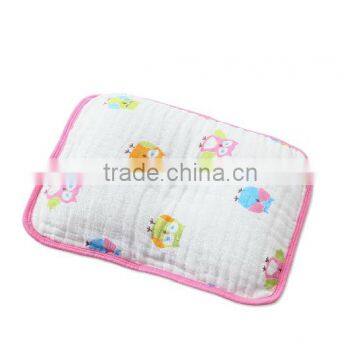Custom printed 100% cotton muslin baby pillow flat head