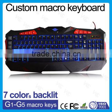 LED backlight gaming macro keyboard