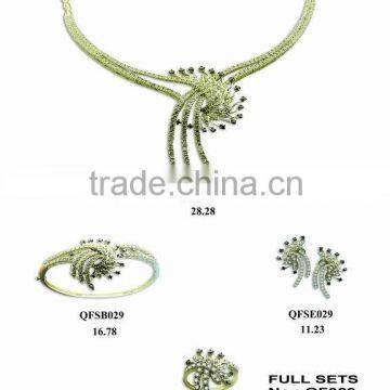 K gold jewlery set with natural stones QF029