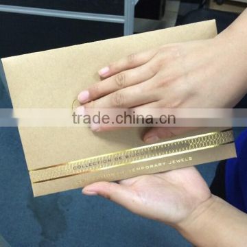 custom personalized package kraft paper gold foil envelop