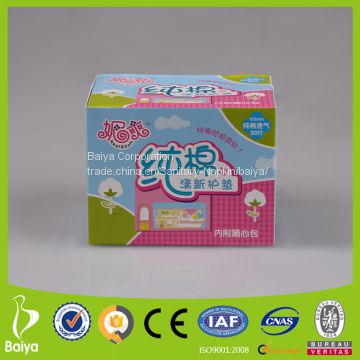 100% pure cotton155mm panty liners/ daily liners for woman OEM factory