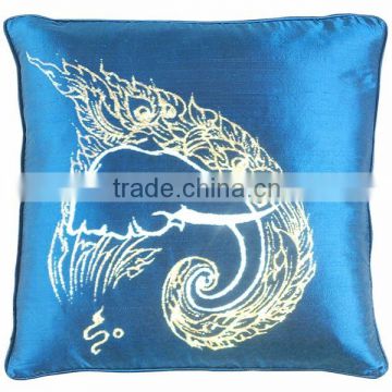 Pillow Case Cushion Covers Silk Art Fabric Painting Handmade Thailand ELEPHANT Floral