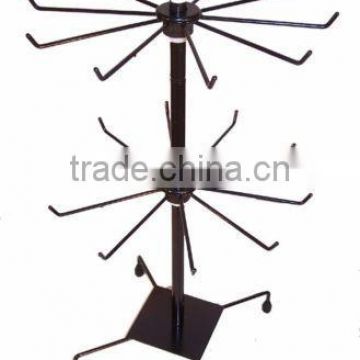 20 INCH 2 level hanging tall BLACK SPINNING DISPLAY WIRE RACK