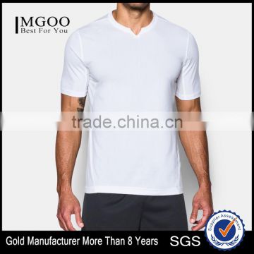 Mens Short Sleeve Tops Casual Quick Dry Slim Fit Polyester Spandex Blend Stretchy Material Tops Football Tee Solid Custom Color