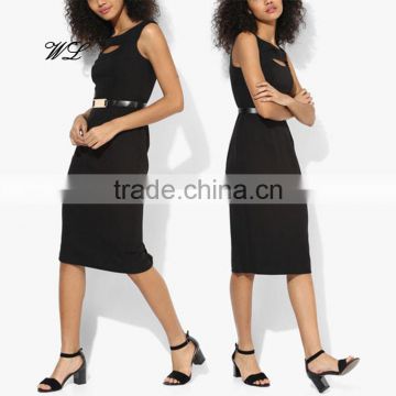 Sexy Front S/S 2018 Black Dresses Women Summer Sleeveless Girls Dress