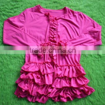Children Girls Cotton Ruffle Plain Shirt Wholesale Baby Girls Fashion Salable Icing Shirt Boutique