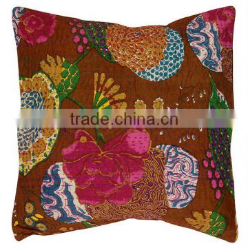 Traditional Kantha Cushion Cover , Tribal embroidery kanth cushion