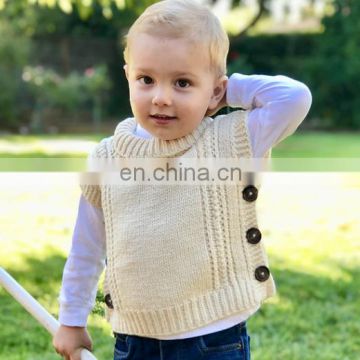 2020 baby children's spring men's and women's sleeveless knitting sweater Korean version outgoing clothing knitting warm sweater