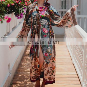 New Print Cotton Plus size Cover up Kaftan Beach Cover up Women Tunic Pareos de Playa Mujer Bathing suit Cover ups Dress