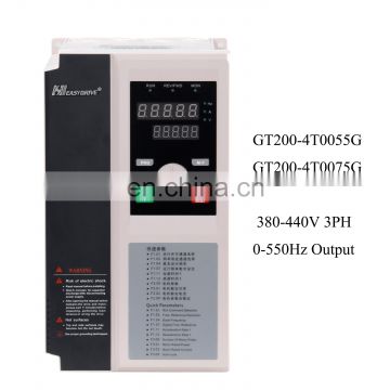 7.5/10hp high performance frequency inverter ac motor speed controller with CE 380v-440v input voltage 0-550hz frequency output