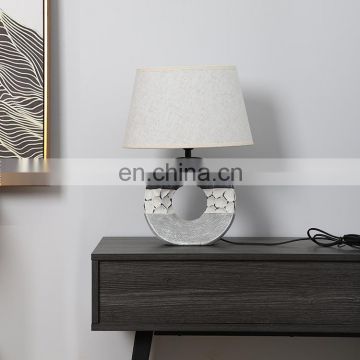 Bulk wholesale European vintage grey desk lights custom ceramic fancy table lamp for hotel