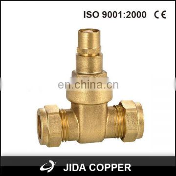 JD-1014 2-way valve Brass Forged Gate Valves C*C lockshield