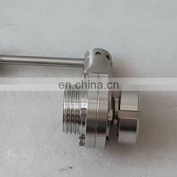 Sanitary Manual  DIN butterfly valve with Nut and Thread Connection Ends