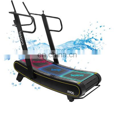 gym fitness equipment without motor  with resistance bar Curved treadmill & air runner  machine burn more calories treadmills