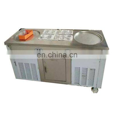 Dessert snacks shope double / single pan fried ice rolls machine / ice cream frying machine