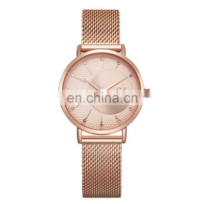 SHENGKE Hot Selling SS Mesh Band Watch IP Plated Rosegold Luxury Ladies Watch  K0093L