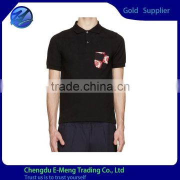 Wholesale Fashion Mens Embroidery Dry Fit Polo Tshirts in Black
