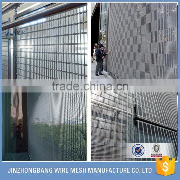 Steel architectural woven mesh fabric, metal coil link draperies for walls