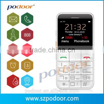 large button Mobile Phone SOS Big Key with Android IOS APP/GPS/FM/ pulse rate and Oxygen monitor for senior use