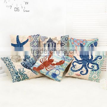 Sea Art Cotton Linen Blending Throw Pillow Covers 45*45cm Sofa Bedroom Cushion Accessories Home Decoration
