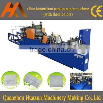 Automatic embossed napkins lamination printing folding tissue paper serviette machine