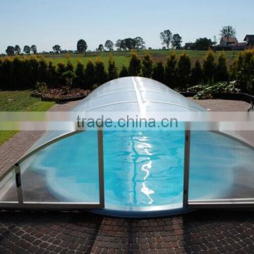 High Quality ISO certification Bayer Marolon polycarbonate sheet clear heat resistant plastic pool canopy swimming pool tents