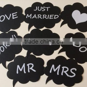 Set of 8 Wedding or Engagement Photo Booth Signs Photobooth Props Speech Bubbles on a Stick Bridal Shower Party Decoration