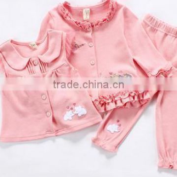 Baby girl clothing set/baby girl wear 3 pcs set for 2015