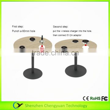 Newest design Wireless mobile phone charger supplier For KFC table Embedded wireless charger